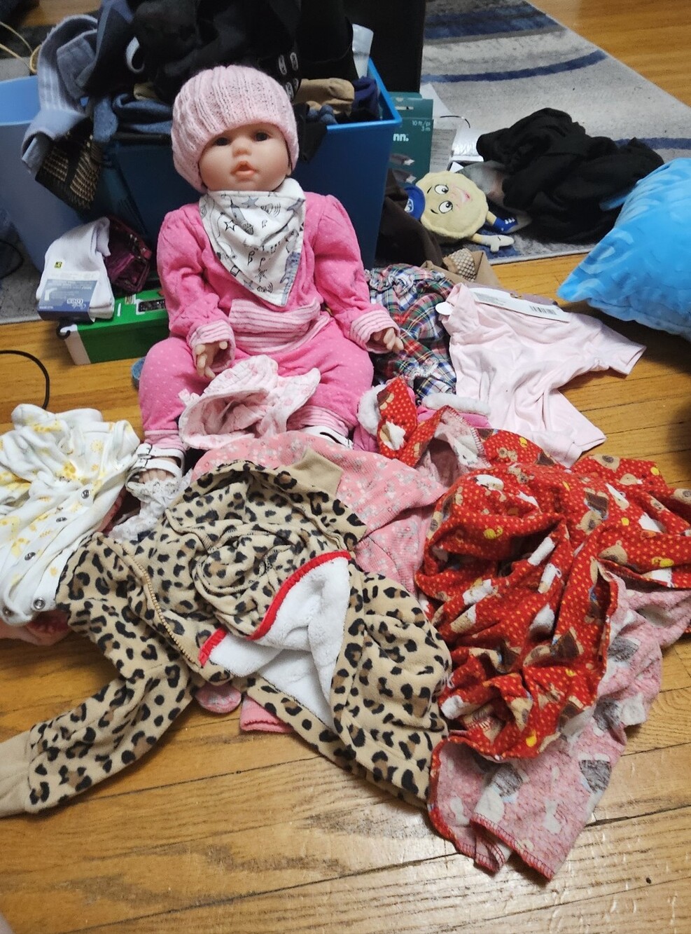 Pink Baby Doll Outfit with Knit Hat